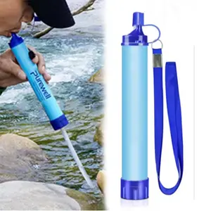 Portable Outdoor Water Filter Straw, Emergency Survival Gear for Camping, Hiking, Travel, Cycling, Reusable Abs Material