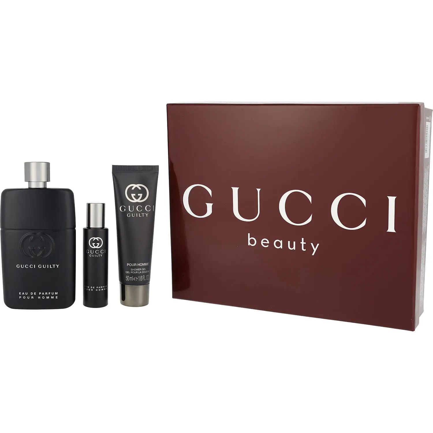 Gucci Guilty Pour Homme Set-Eau De Parfum Spray 3 Oz & Shower Gel 1.6 Oz & Eau De Parfum Spray 0.5 Oz Mini For Men