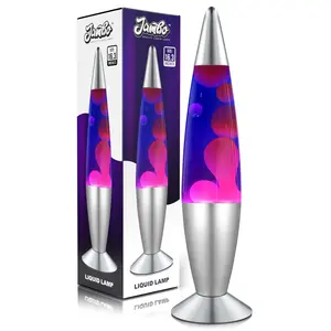 JAMBO 16" Liquid Motion Lamp – Blue with Purple Wax – Relaxing Magma Night Light for Bedroom, Living Room & Office – Decorative Lamp for Adults, Teens & Kids
