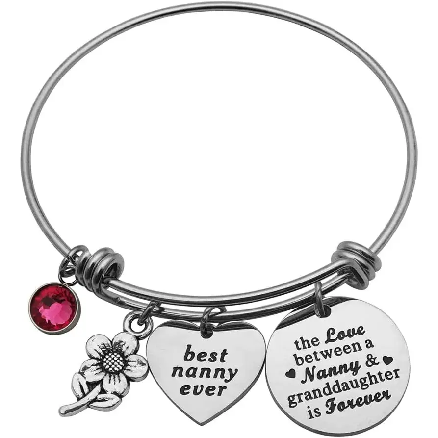 Gift for Nanny Best Nanny Bracelet Bangle Nanny Jewelry Nanny Gift from Granddaughter