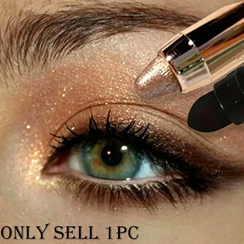 Clear Diamond-like Shimmery Eyeshadow Stick With Fine Glitter For Glassy Eye Makeup Precise Tip For Under-eye Highlight Sponge Blender For Seamless Transition