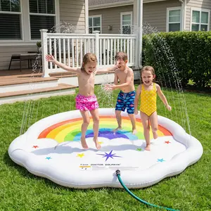 PVC Splash Pad for Kids – Outdoor Sprinkler Water Play Mat, Summer Vacation Backyard Water Toy, Fun Beach & Pool Party Sprinkler Pad for Toddlers & Children, TikTok Viral Summer Toy, Summer Vibes Family Outdoor Fun
