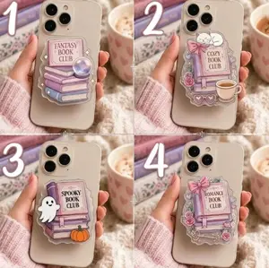 Cute Killer Mask Chibi Phone Grip | Horror Movie Theme Spooky PopSocket | Halloween Gift MagSafe Phone Holder | Funny Goth Phone Stand