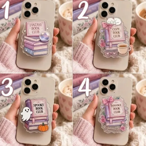 Cute Killer Mask Chibi Phone Grip | Horror Movie Theme Spooky PopSocket | Halloween Gift MagSafe Phone Holder | Funny Goth Phone Stand