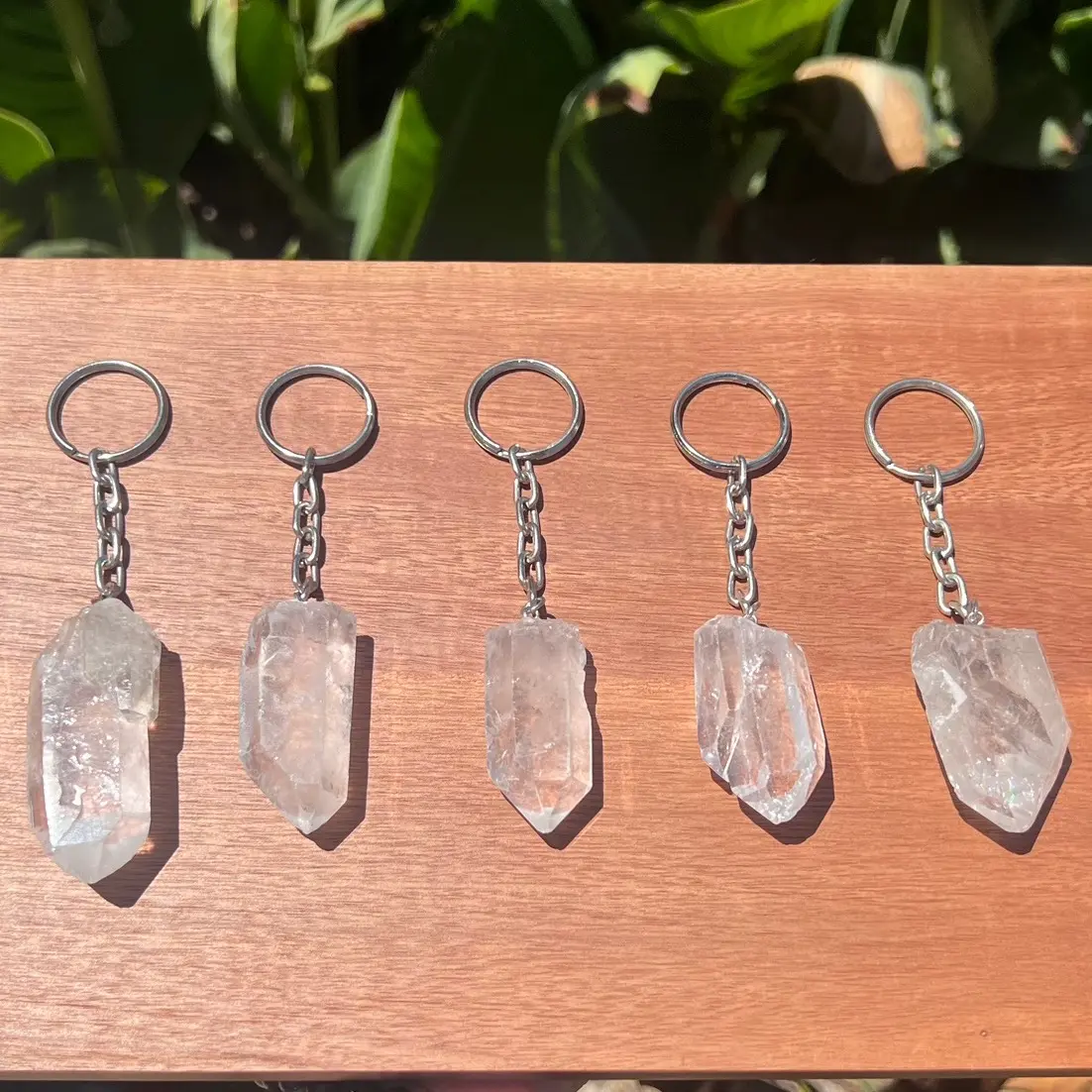 Clear Quartz Keychain — Made in Brazil