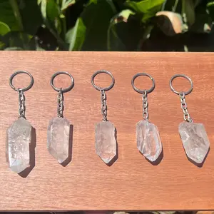 Clear Quartz Keychain — Made in Brazil