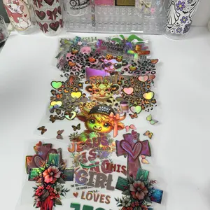 16oz UV DTF Cup Wrap Stickers、UV DTF Transfers、Waterproof Cup Decals、Permanent Tumbler Stickers、No Heat Transfer、DIY Craft Supplies、Scratch Resistant、Long Lasting Mug Wraps