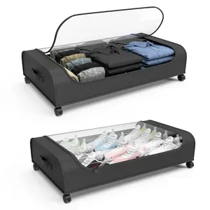 Under Bed Storage With Wheels, Under Bed Storage Containers, Under Bed Shoe Storage Organizer, Rolling Under Bed Metal Drawers For Clothes, Blankets