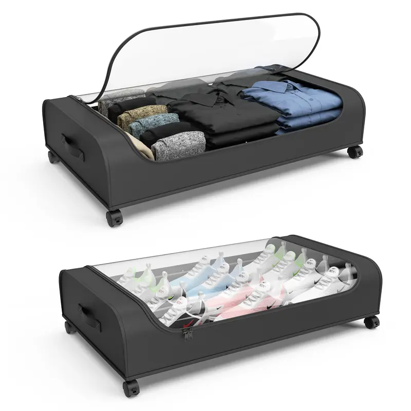 Under Bed Storage With Wheels, Under Bed Storage Containers, Under Bed Shoe Storage Organizer, Rolling Under Bed Metal Drawers For Clothes, Blankets