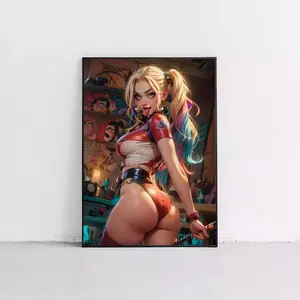 HOT!!!Harley-Quiinn Joker Comics Poster, Harley Fan Poster