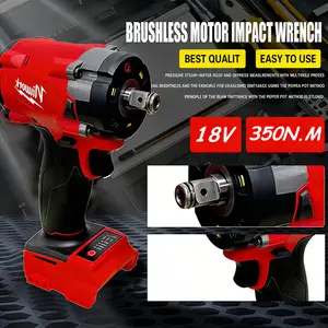 NiuWork Professional 1/2" Brushless Impact Wrench, 350Nm Output, Compatible with M18 Battery System, Durable & Efficient Tool