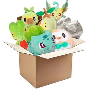 Pokemon Grass Type 8" Plush Mystery Blind Box 2-Pack - Get Two 8 Inch Grass Pokemon - Authentic Collectible Soft Stuffed Animal Toy Figures - Great Gift for Kids, Boys, Girls - 2+