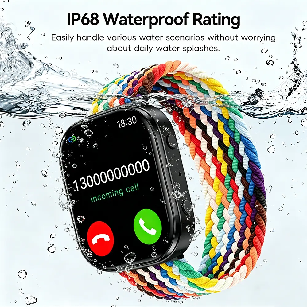2026 Smartwatch/Fitness Band, IP68 Waterproof, Wireless Calling, Wireless Connectivity, Multiple Sports Modes, Music Control, Wallpaper, Weather Updates — USB Charging, Compatible with iPhone and Android, Ideal Holiday Gift for Men, Women, Partners, and P