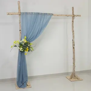 Sheer Wedding Arch Drape – 5ftx14ft Dusty Blue Sheer Curtain Backdrop, Ceiling Drapery Panel