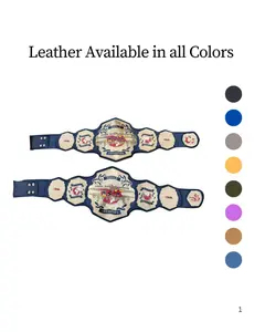 TNA World Heavyweight Championship Title 2mm Brass Gold Plated Real Cowhide Premium Leather Collectible Award