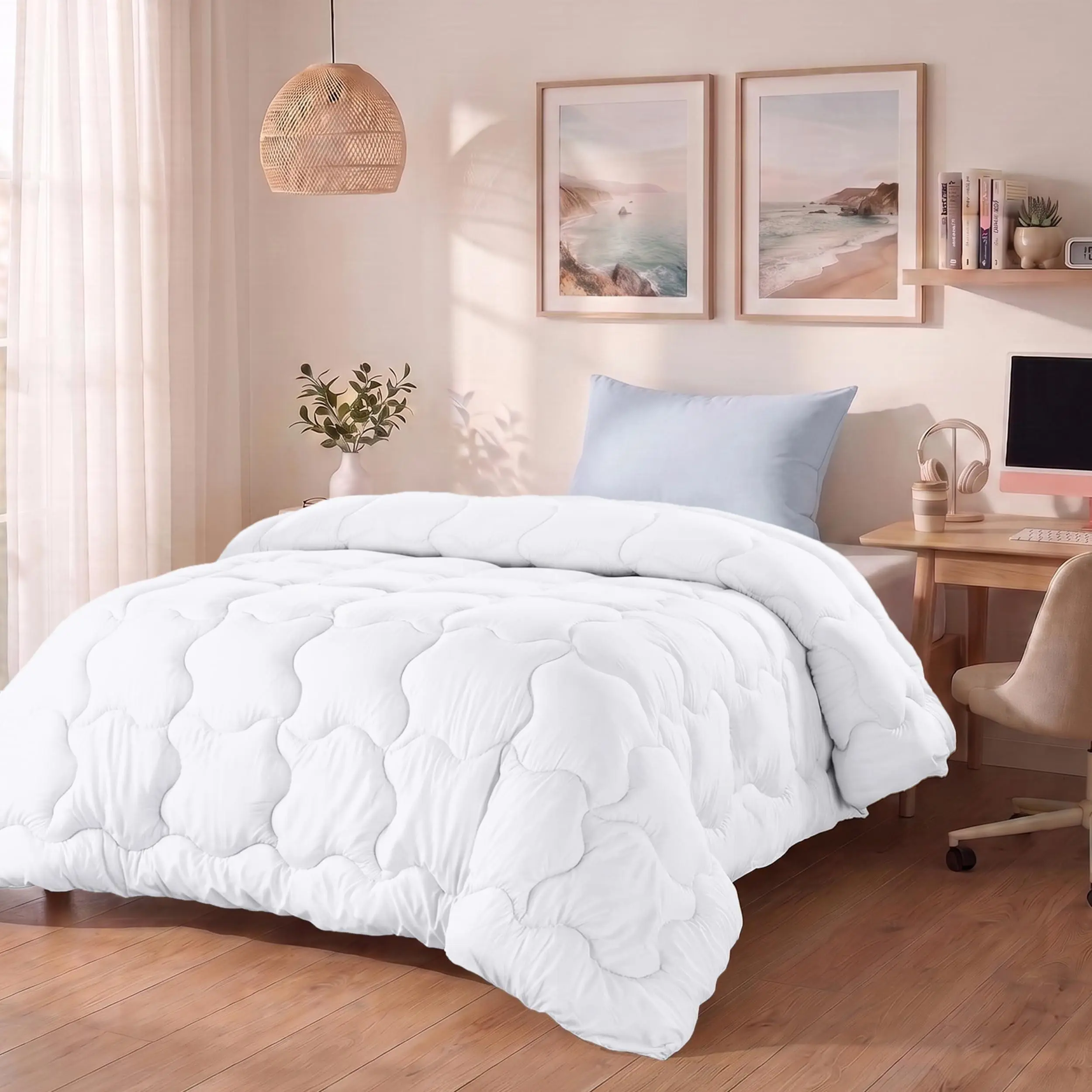 Utopia Bedding Comforter, Duvet Insert, Cloud Pattern Brushed Microfiber, Bed Comforter, Corner Tabs, Machine Washable, All Season, Down Alternative Fill