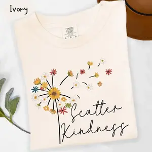 Comfort Colors Scatter Kindness TShirt, Be Kind T-Shirt, Positive Quote Tee, Inspirational TShirt, Dandelion T-Shirt, Floral Women Gift - TrendWear USA