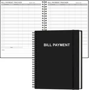 Bill Payment  Notebook - Monthly Bill Organizer & Planner for Personal Budgeting Financial, Payments Checklist Organizer, 8" x 10.5", Black