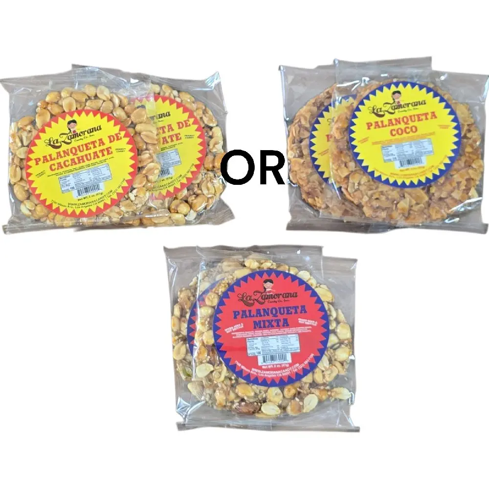 2 Pack Palanqueta De Cacahuate, 2 Pack Palanqueta Coco, 2 Pack Palanqueta Mixta