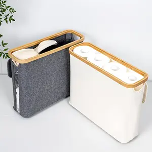 Toilet Paper Storage Basket withLid & Handle, 20L/30L Capacity,Waterproof Oxford Fabric for Mega Rolls Multi-Functional BathroomOrganizer Prefer forHome Office or Laundry Room