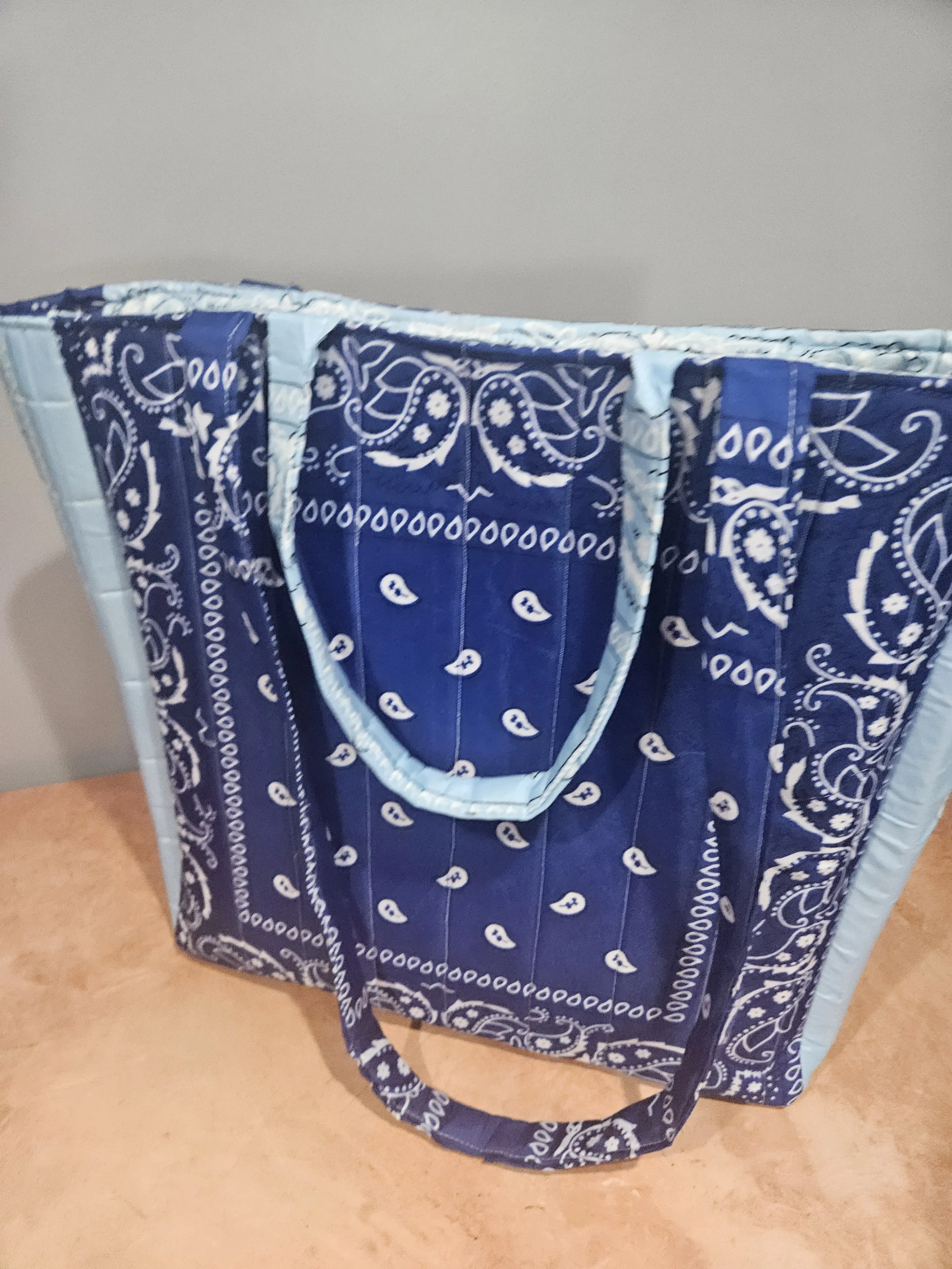 Blue Paisley Bandana Bag