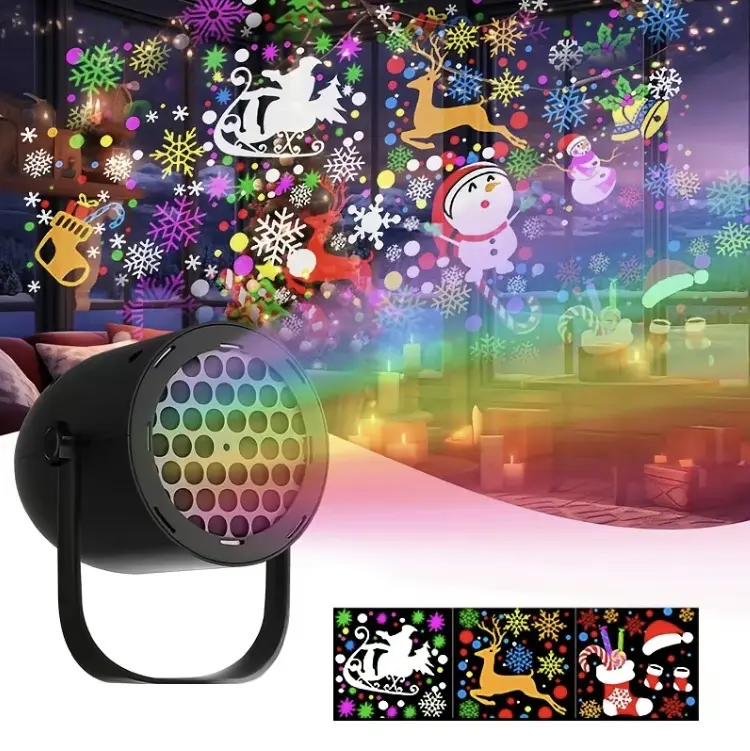 Compact Color-Changing LED Dynamic Projector, 16 Patterns Snowflake Projection, Ambient Lighting, Indoor Use, for Car & Home Party Decoration,home decor