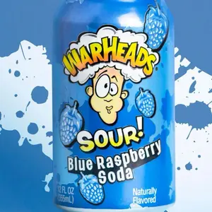 Warheads Sour Soda- Blue Raspberry 12oz Can