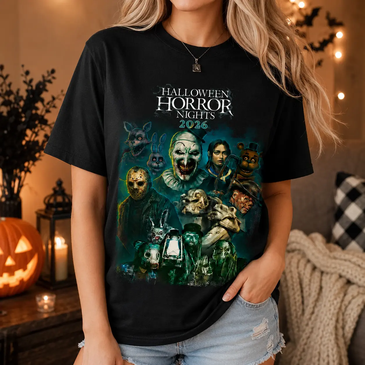 Halloween Horror Nights 2026 T-Shirt, Horror Movie Characters Tee, Scary Halloween Shirt, Spooky Season Graphic Tee, Horror Fan Gift