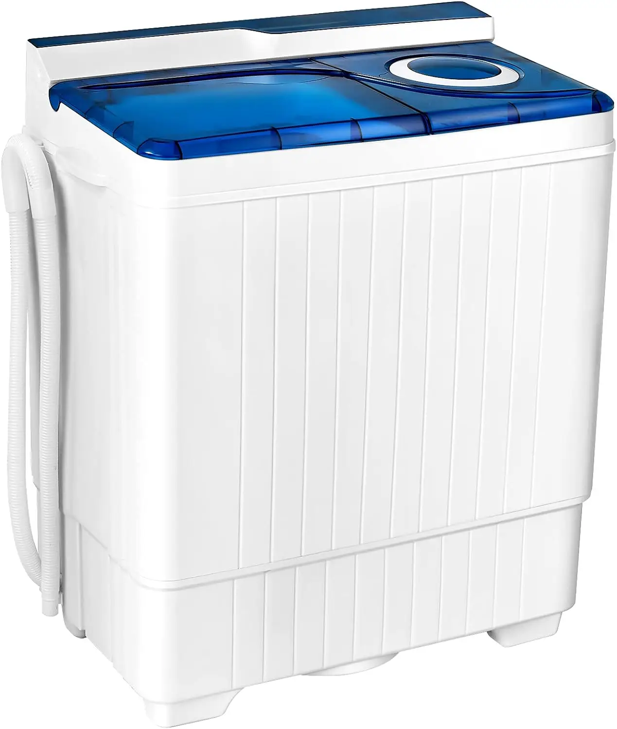 Costway Portable Washing Machine, Twin Tub 26 Lbs Capacity, 18 Lbs Washer and 8 Lbs Spinner, Compact Washer with Control Knobs, Timer Function, Drain