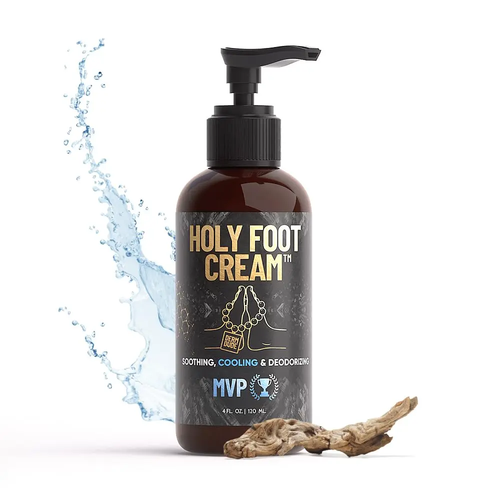 Holy Foot Cream, Moisturizing Foot Cream for Dry Cracked Heels, Foot Odor Eliminator, with Arrowroot, Deoplex and Aloe, MVP Scent