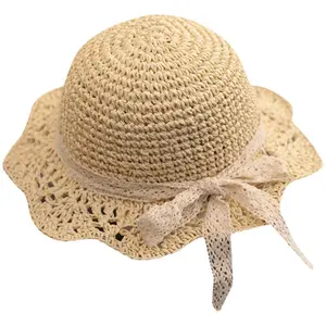 Summer Beach Sun Straw Hats for Women Wide Brim Packable Travel Bucket Hats UPF 50+