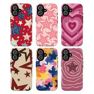 Y2K Star & Heart Aesthetic Phone Case – Bold Retro Patterns with Funky Colors, Trippy Designs & Vibrant Throwback Style – for iPhone 7, 8, SE, X, XS, 11, 12, 13, 14, 15, 16 (Plus, Pro, Pro Max) & Samsung Galaxy S21–S24 Series