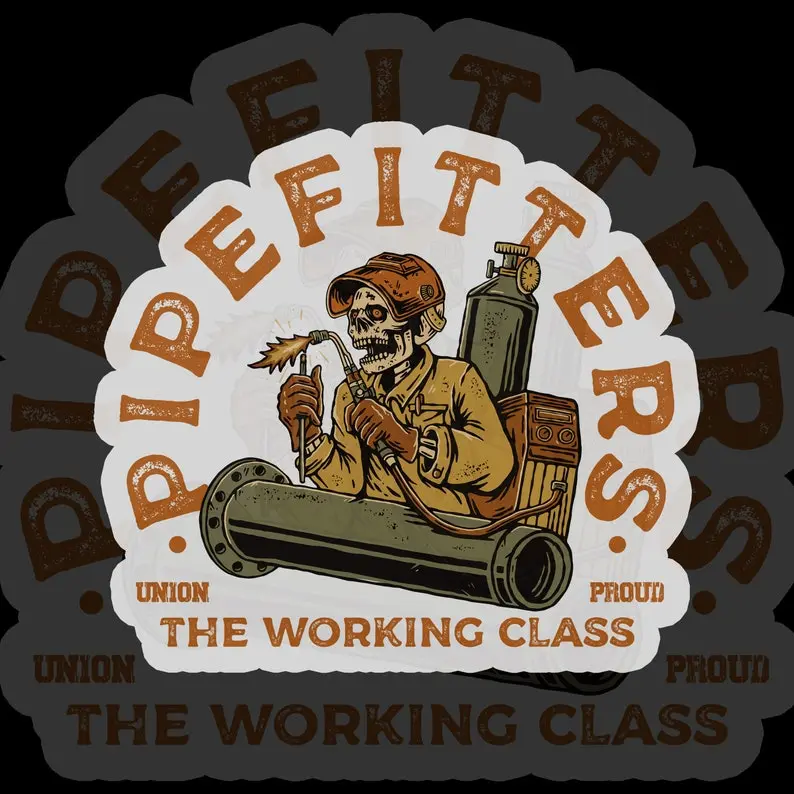 (100% in stock)Pipefitter Sticker | Union Pipefitter Sticker | Pipefitter Gear | Welding Gear | Car Decal | Plumber Sticker | Vinyl Sticker | Blue Collar