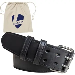 2" Wide Leather Tool Belt for Men, Adjustable Oil-Tanned Heavy Duty Belt for Workers, Durable Leather Utility Belt