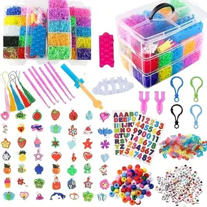 4900 Rainbow Rubber Bands Per Box, Three-Layer DIY Bracelet Making Kit, Handmade Jewelry Crafting Supplies, Enjoyable Crafting Sessions, Weaving Tool, Perfect for Crafters & Beginners