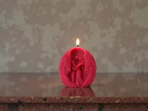 Angel Couple Candle 3.5x3 inches