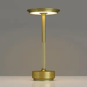 Viral Aesthetic Golden Lamp, Room Tour Dorm Essential Rechargeable Cordless 3 Color Dimmable LED Lamp, Touch Control Light for Dinner Patio Bedroom, Housewarming Gift New Home