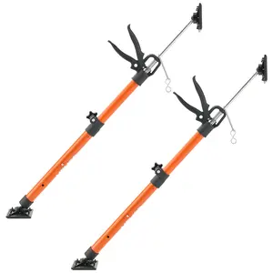 Cabinet Jack Support Pole, 2-Pack, 21.3-60 Inch Steel Telescopic Quick Support Rod, Adjustable 3rd Hand System up to 154 lbs Capacity for Installing Cabinets, Lifting Drywall, Cargo Bars