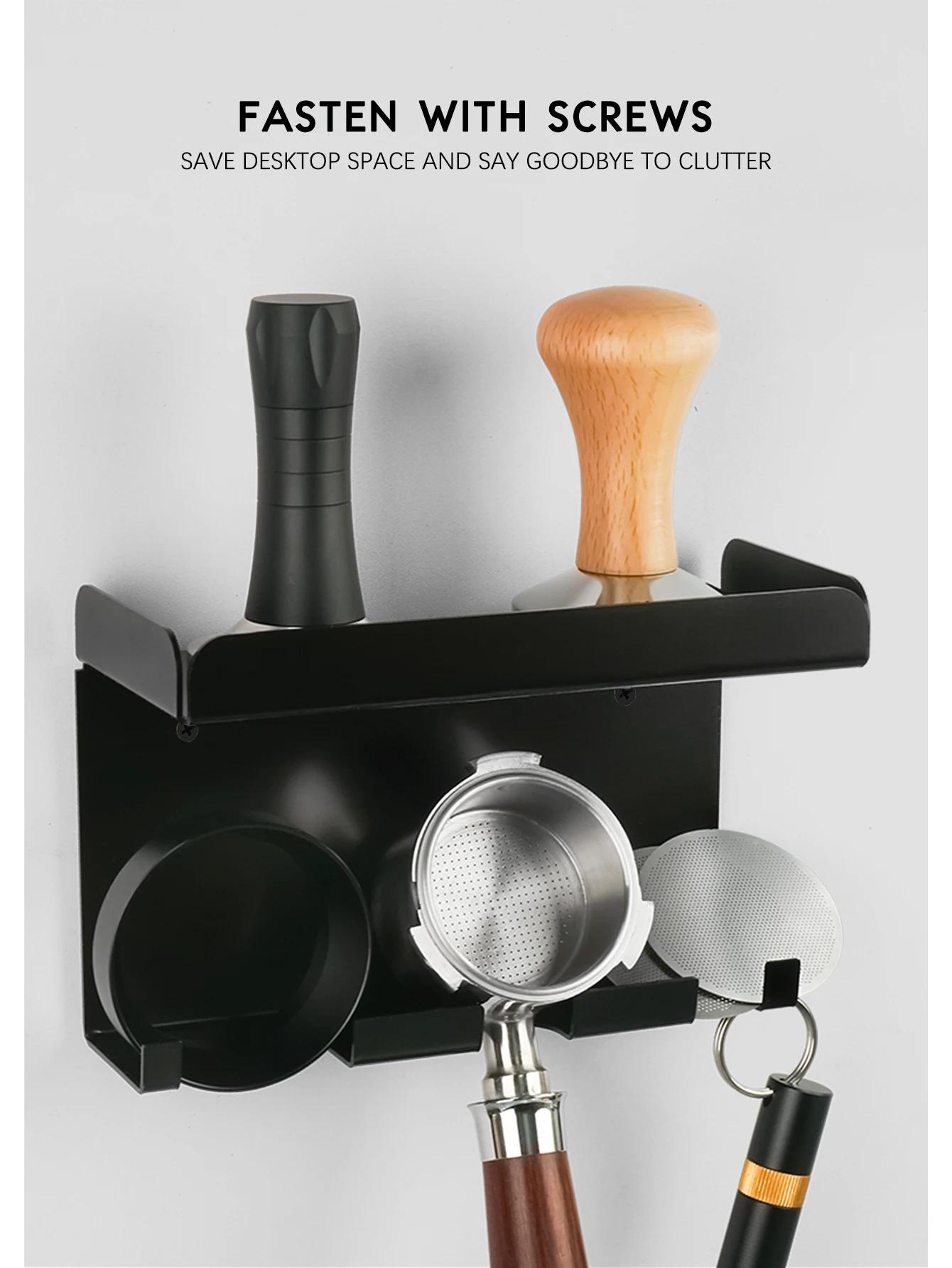 Coffee Tamping Station All in One Coffee Tools Holder Coffee Tamping Station Hammer Hanger Storage Rack For Home Restaurant Cafe