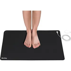 Grounding Mat, Grounding Pads for Feet, Non-Slip Pad for Sleeping, Earth Connected Mats for Bed Desk Home Office(24"x16")
