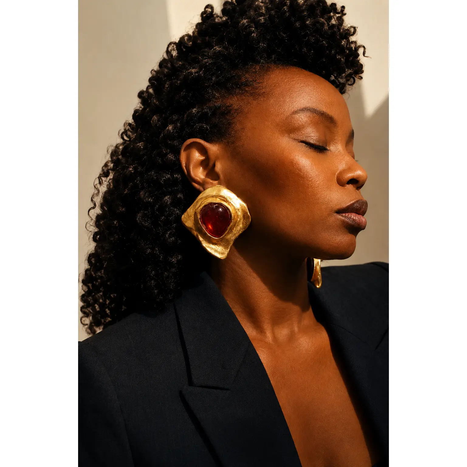 Gemstone Gold (red) Statement earrings Gemstone Gold (red) Statement earrings