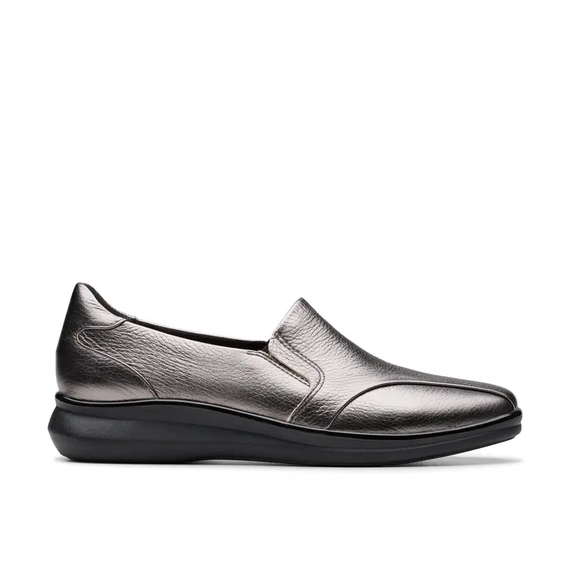 Clarks Metallic Silver Penny Loafers for Men Clarks Collection Ashland Lane Flats Buttons Metallic  main image 2