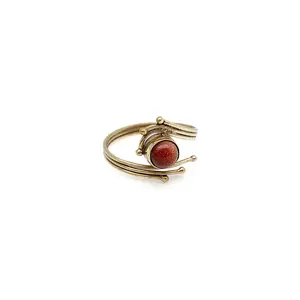 Gold with Goldstone Abstract Ring - Tanvi Collection Ring