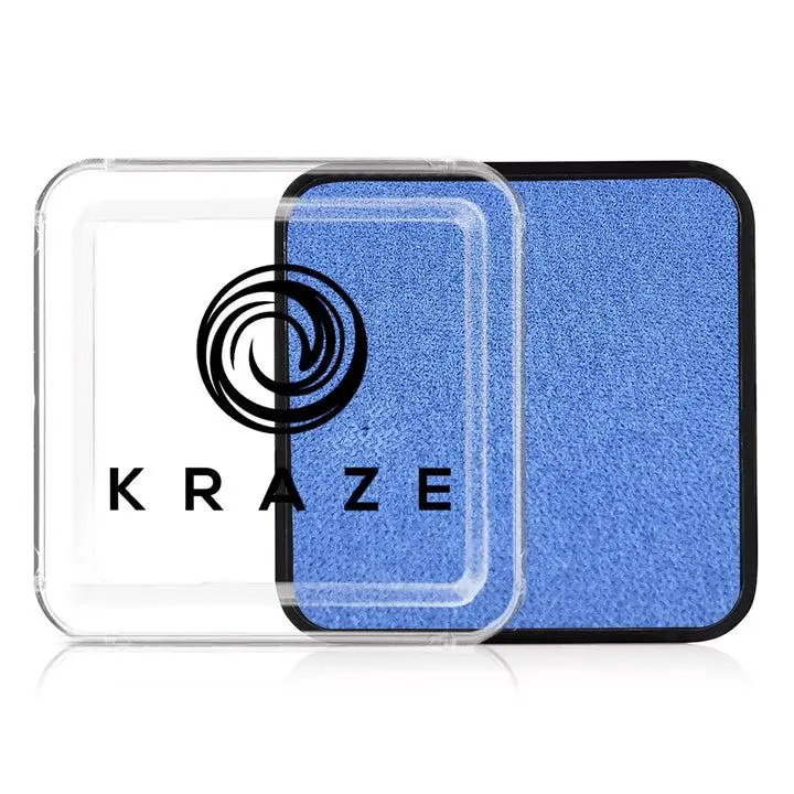 Kraze Square Metallic Periwinkle Face Paint, 25g Wax Cake, Long-Lasting Formula, Full Coverage for Whole Body Application