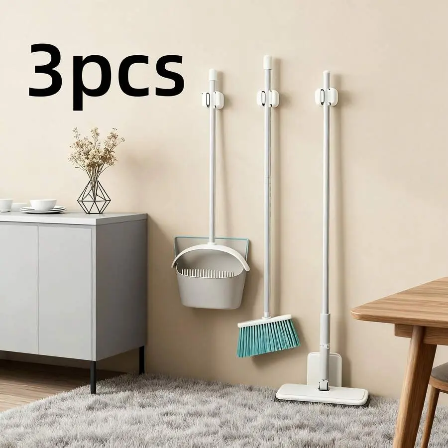 3pcs ABS Plastic Adhesive Hooks - No Drilling, Ultra Durable, High Load Cap, Scratch-Free Installation, Easy Hanging, Multi-Purpose for Home & Bathroom
