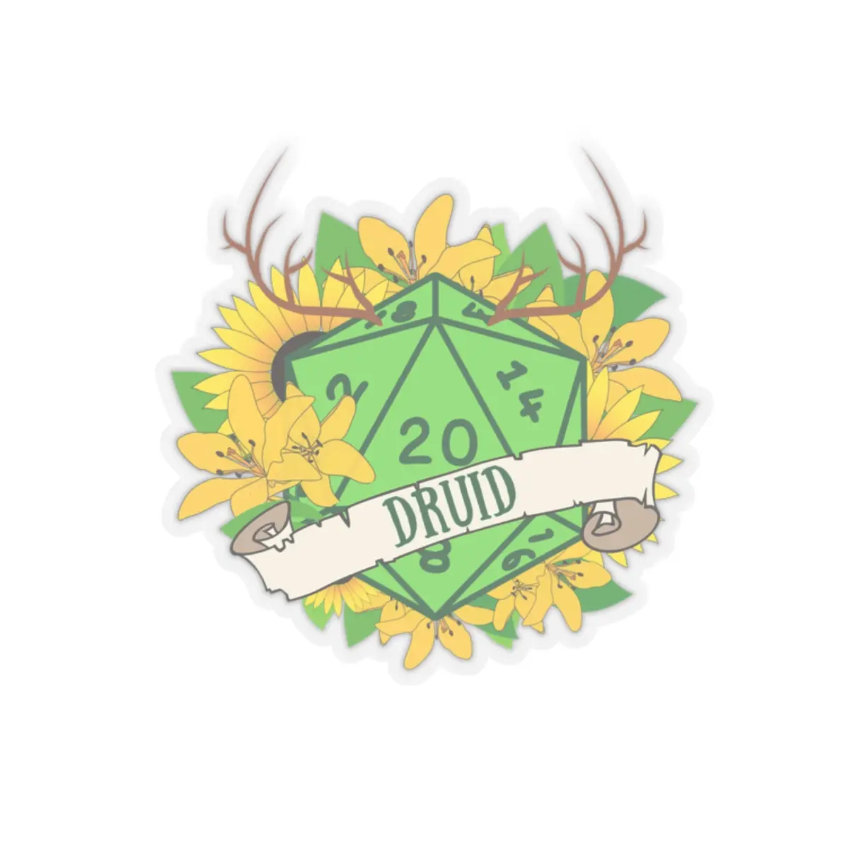 DnD Druid Class Sticker Dungeons and Dragons Tabletop RPG Laptop Sticker | 4 Sizes Available Decor Decorative