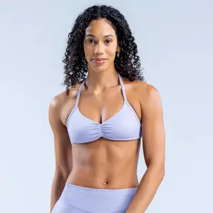 DF niche style high-elasticity matte seamless halter neck bra for women, breathable running fitness yoga sports underwear