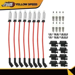 Fit For Chevy GMC 4.8L 5.3L 6.0L Square Ignition Coil & Spark Plug Wire 8 Pack