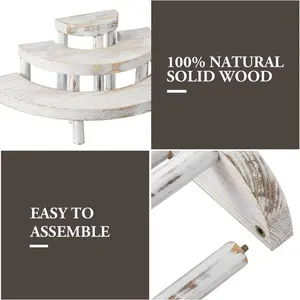 3 Tier White Wood Cupcake Stand, Dessert and Appetizers Stand, 3-Piece Set