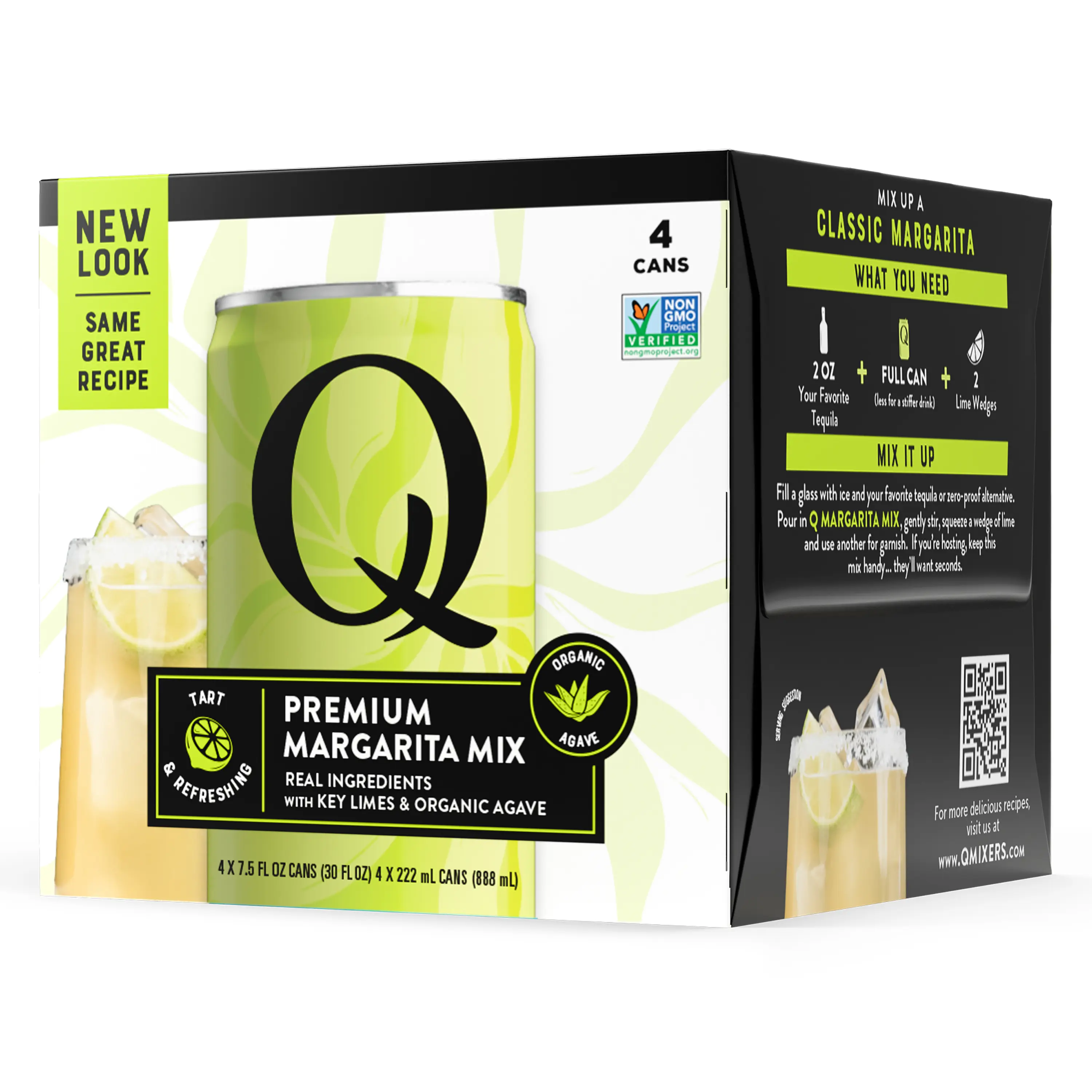 Q Mixers Margarita Mix, Premium Cocktail Mixer with Real Ingredients, 7.5 Fl oz (Pack of 4)